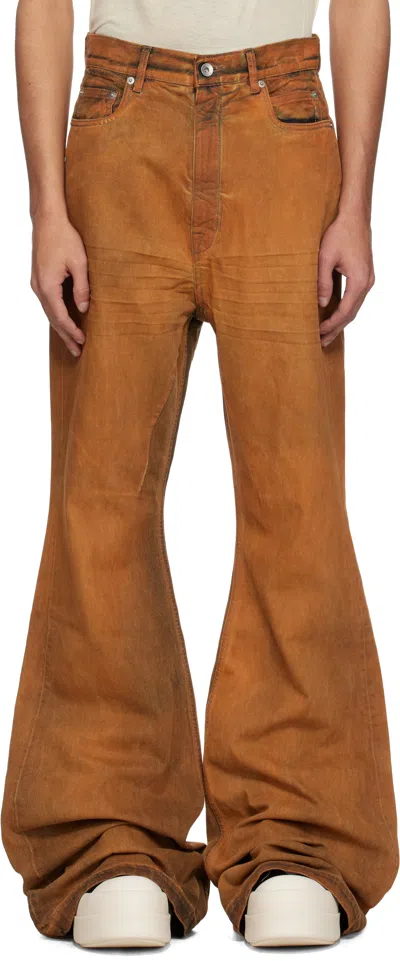 Rick Owens Drkshdw Orange Hollywood Bolan Bootcut Jeans In 153 Orange