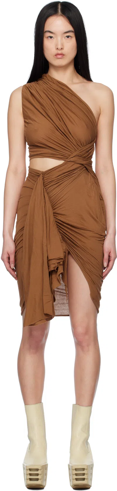 Rick Owens Drkshdw Orange Hollywood Cotton Gauze Jersey Fog Minidress In 153 Orange