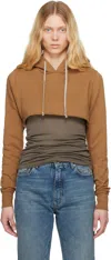 Rick Owens Drkshdw Orange Hollywood Cropped Hoodie In 153 Orange