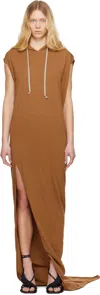 Rick Owens Drkshdw Orange Hollywood Edfu T Maxi Dress In 153 Orange