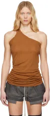 Rick Owens Drkshdw Orange Hollywood One Shoulder Tank Top In 153 Orange