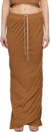 Rick Owens Drkshdw Orange Hollywood Pull On Pillar Maxi Skirt In 153 Orange