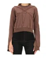Rick Owens Drkshdw Drkshdw By Rick Owens Cropped Sweatshirt With Flared Sleeves In Brown