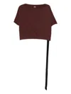 Rick Owens Drkshdw Organic Cotton Cropped Top In Burgundy