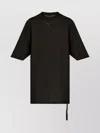 Rick Owens Drkshdw 'jumbo' Black Crewneck T-shirt With Oversized Band In Cotton Man In Green