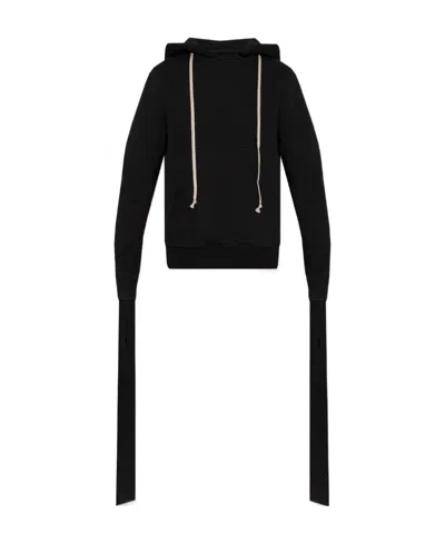 Rick Owens Drkshdw Organic-cotton Long-sleeved Hoodie In Black