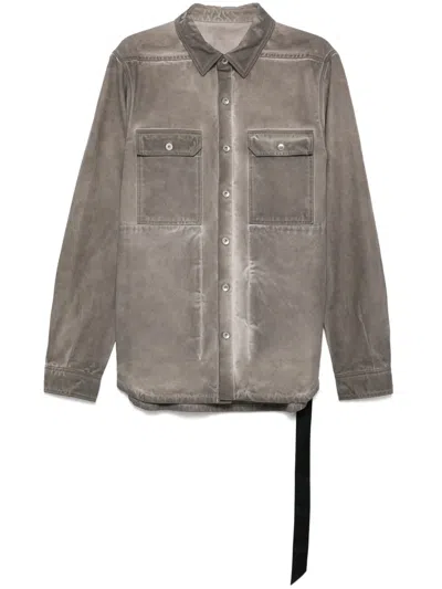 Rick Owens Drkshdw Organic-cotton Overshirt In Grey
