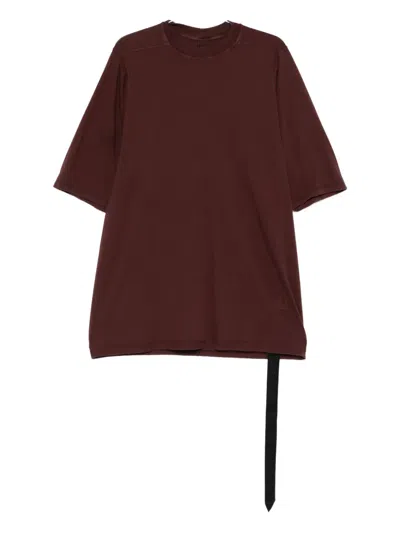 Rick Owens Drkshdw Organic Cotton T-shirt In Burgundy