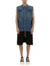 Rick Owens Drkshdw Indigo Hollywood Sl Tommy Jumbo Denim Overshirt In Denim
