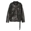Rick Owens Drkshdw Jumbo Metallic-effect Denim Jacket In Black