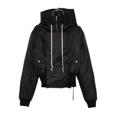 Rick Owens Drkshdw Hooded Drawstring-detail Jacket In Black