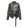 Rick Owens Drkshdw Asymmetrical Zip-front Jacket In Gray