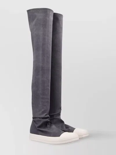 Rick Owens Drkshdw Over-the-knee Sock Sneakers With Contrast Toe Cap In Gray