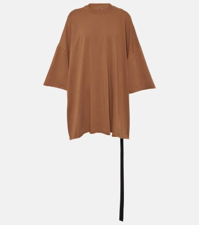 Rick Owens Drkshdw Oversized Cotton T-shirt In Brown