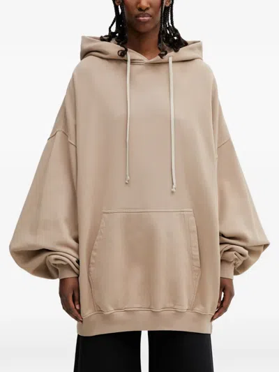 Rick Owens Drkshdw Oversized Drawstring Hoodie In Neutral