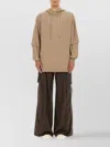 Rick Owens Drkshdw Oversized Hooded Sweater Drawstring Detail In Brown
