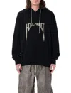 Rick Owens Drkshdw Drkshdw By Rick Owens Oversized Hoodie Black And Milk