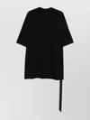 Rick Owens Drkshdw Asymmetric Hem Short Sleeve Round Neck T-shirt In Black