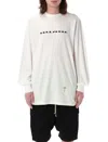 Rick Owens Drkshdw Oversized Long Sleeve T-shirt With Milk Black Print