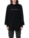 Rick Owens Drkshdw Oversized Long-sleeve Tee With Black Pearl Print In Black