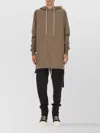 Rick Owens Drkshdw Oversized Longline Hoodie Drawstring Hood