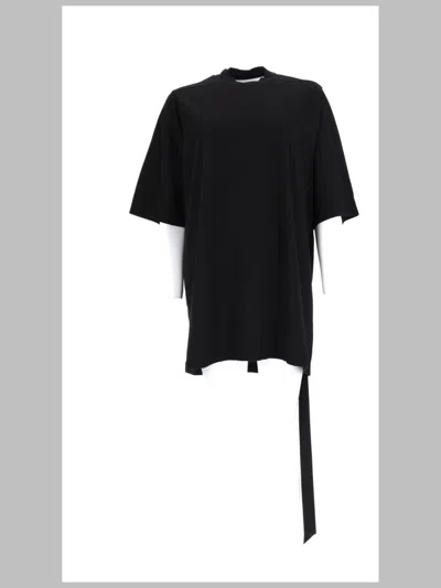 Rick Owens Drkshdw Oversized Mock Neck T-shirt With Strap Detail In Black