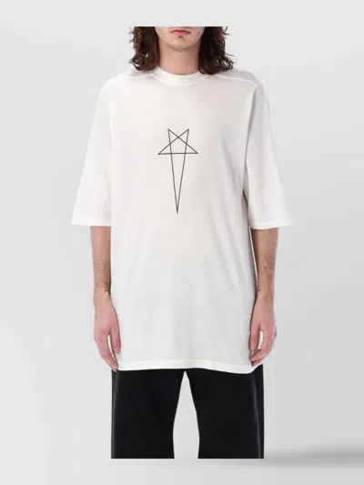 Rick Owens Drkshdw Jumbo Organic Cotton T-shirt In Milk