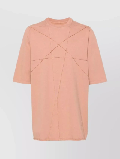 Rick Owens Drkshdw Oversized T-shirt Stitched Seams In Pink