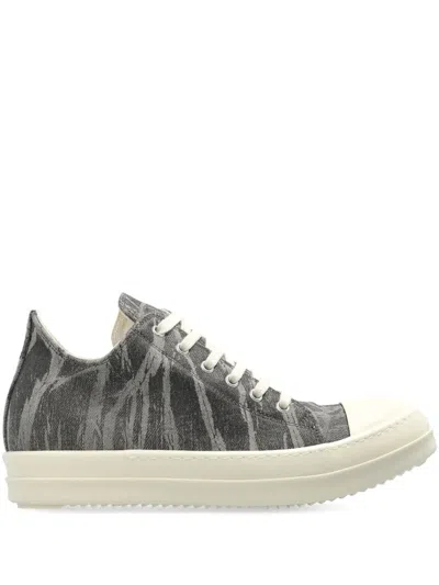 Rick Owens Drkshdw Ow Sneaks Lace-up Printed Sneakers In Gray