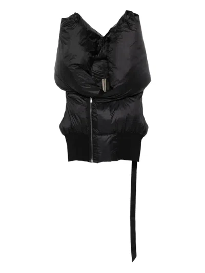 Rick Owens Drkshdw Padded Hooded Vest In Black