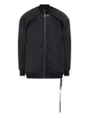 Rick Owens Drkshdw Longline Jacket With Ribbed Cuffs And Hem In Black