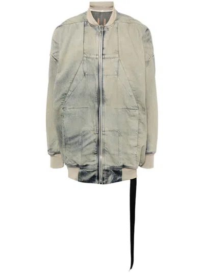 Rick Owens Drkshdw Panelled Acid-wash Denim Jacket In 蓝色