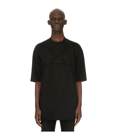 Rick Owens Drkshdw Panelled Cotton T-shirt In Black