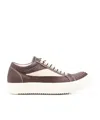 Rick Owens Drkshdw Panelled Round Toe Lace-up Sneakers In Brown