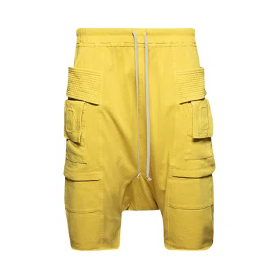 Pre-owned Rick Owens Drkshdw Pantaloni Creatch Cargo Pods 'lemon' | Yellow | Men's Size S