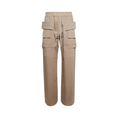 Pre-owned Rick Owens Drkshdw Pantaloni Creatch Wide Cargo Drawstring Pants 'dirty Pearl' | White | Men's Size