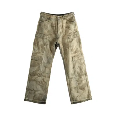 Pre-owned Rick Owens Drkshdw Pantaloni In Denim Double Cargo Jeans 'dust' | Brown | Men's Size 30
