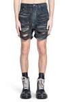 Rick Owens Drkshdw Gray Geth Cutoffs Denim Shorts In Black