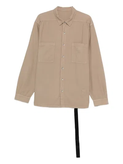 Rick Owens Drkshdw Patch-pocket Cotton Shirt In Neutral
