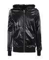 Rick Owens Drkshdw Patent-finish Hooded Jacket In Black