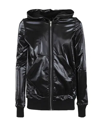 Rick Owens Drkshdw Patent-finish Hooded Jacket In Black