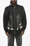 Rick Owens Drkshdw Patterned Cotton And Nylon Jumbo Flight Bomber Jacke In Black