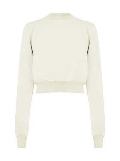 Rick Owens Drkshdw Pearl Cropped Sweatshirt In White
