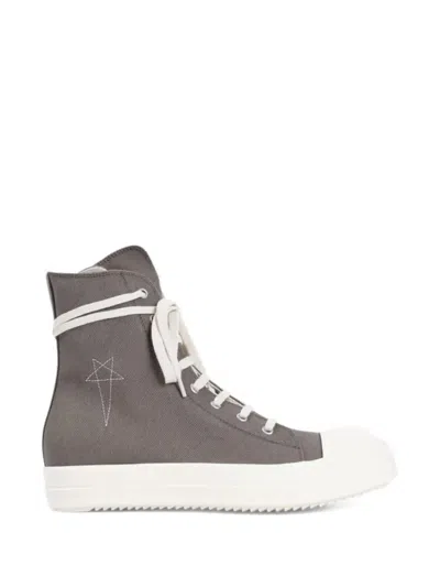 Rick Owens Drkshdw Pentagram Embroidered Ramones Sneakers In Gray