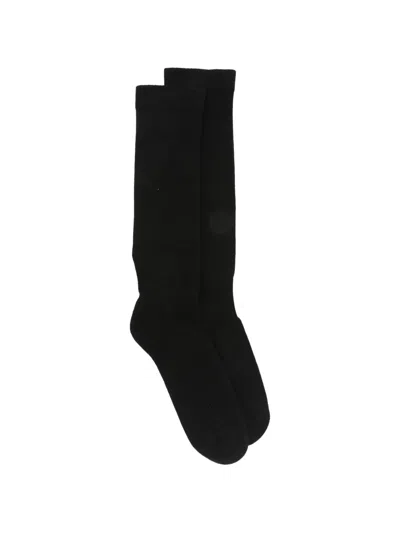 Rick Owens Drkshdw Pentagram-intarsia High Socks In Black