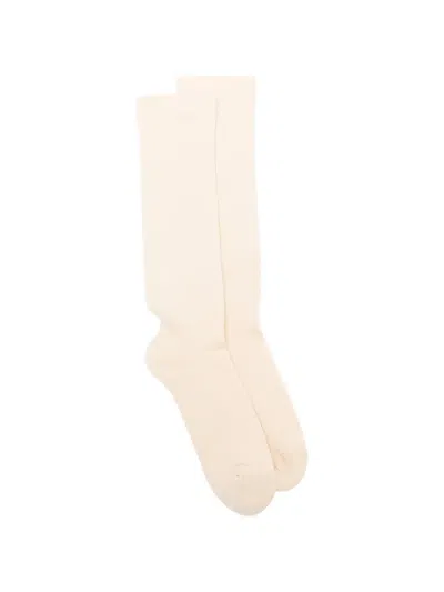 Rick Owens Drkshdw Pentagram-intarsia High Socks In Neutral