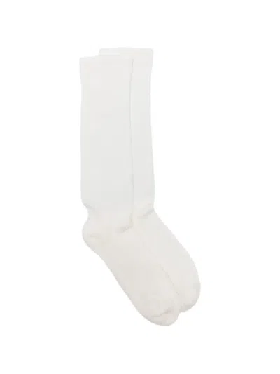Rick Owens Drkshdw Pentagram-intarsia High Socks In White