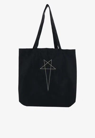 Rick Owens Drkshdw Pentagram Shopper Bag In Black