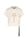 Rick Owens Drkshdw Level T Cropped Cotton T-shirt In Cream