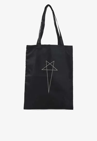 Rick Owens Drkshdw Pentagram Tote Bag In Black